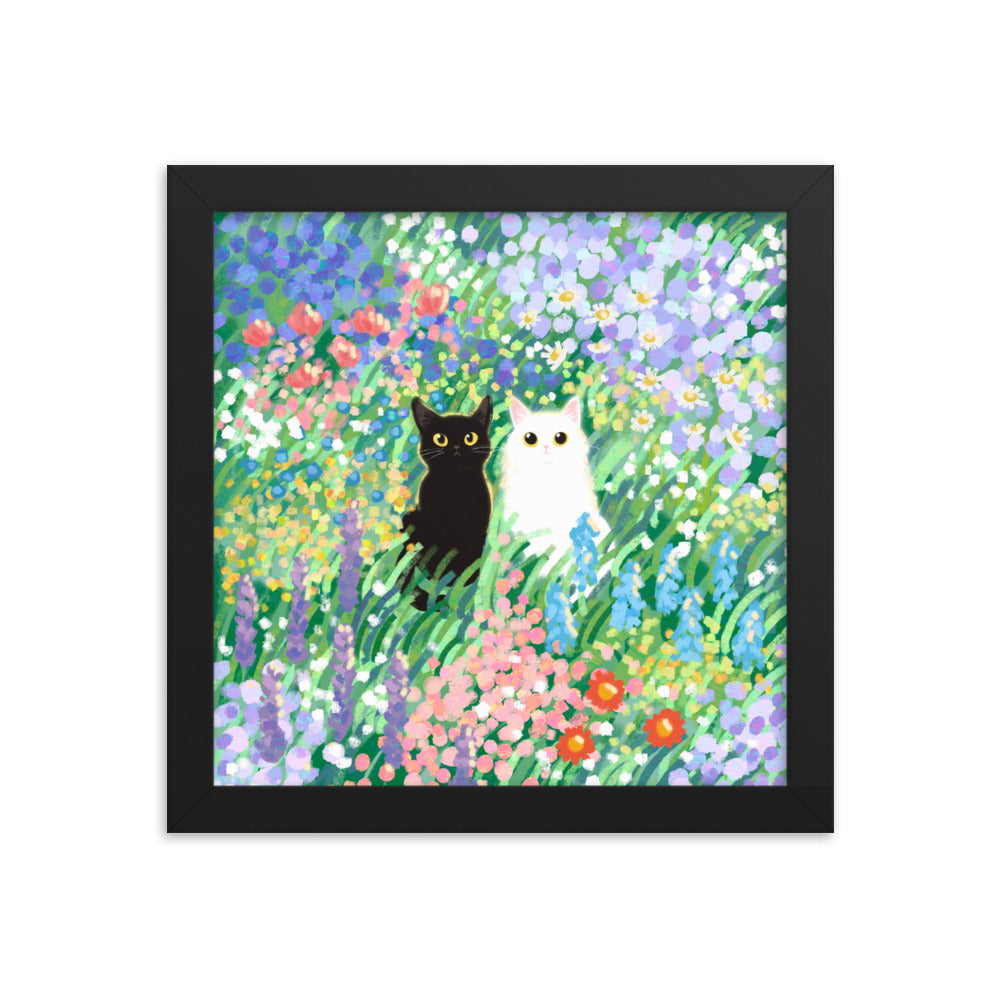 Black and White Cat Framed Poster