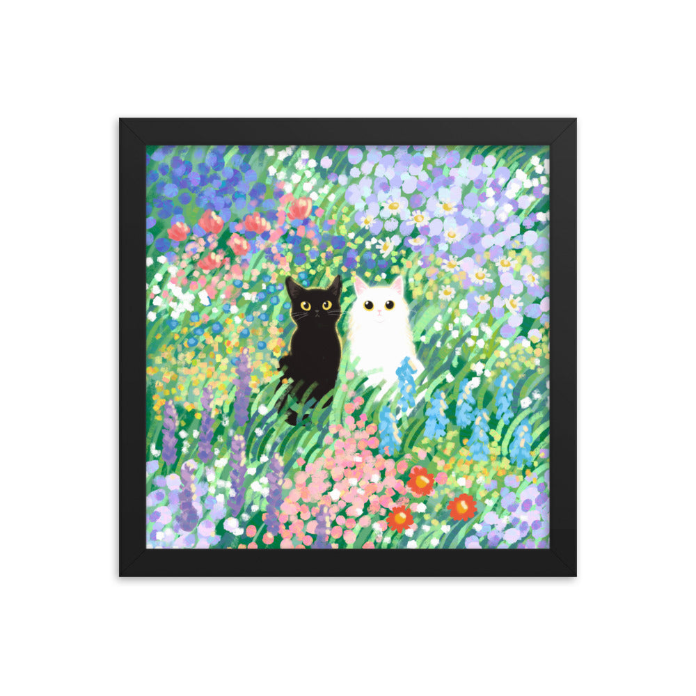 Black and White Cat Framed Poster