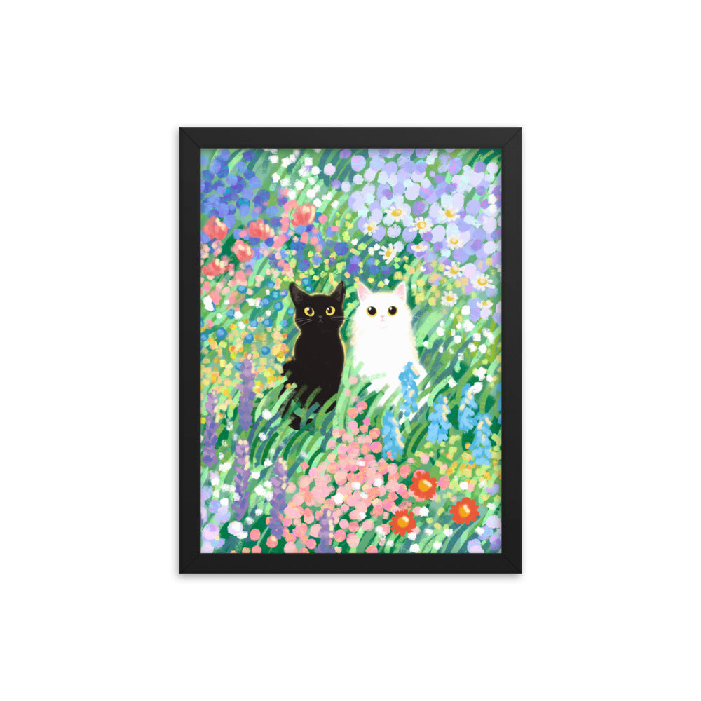 Black and White Cat Framed Poster