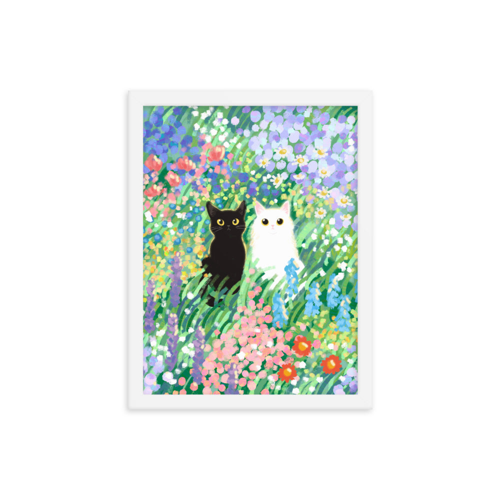 Black and White Cat Framed Poster