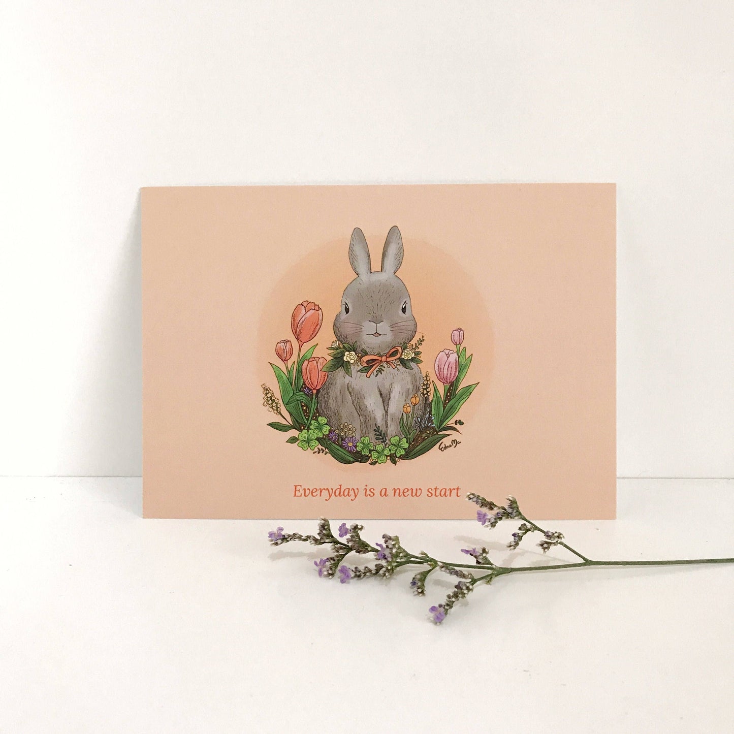 Bunny Postcard - Everyday is a new start