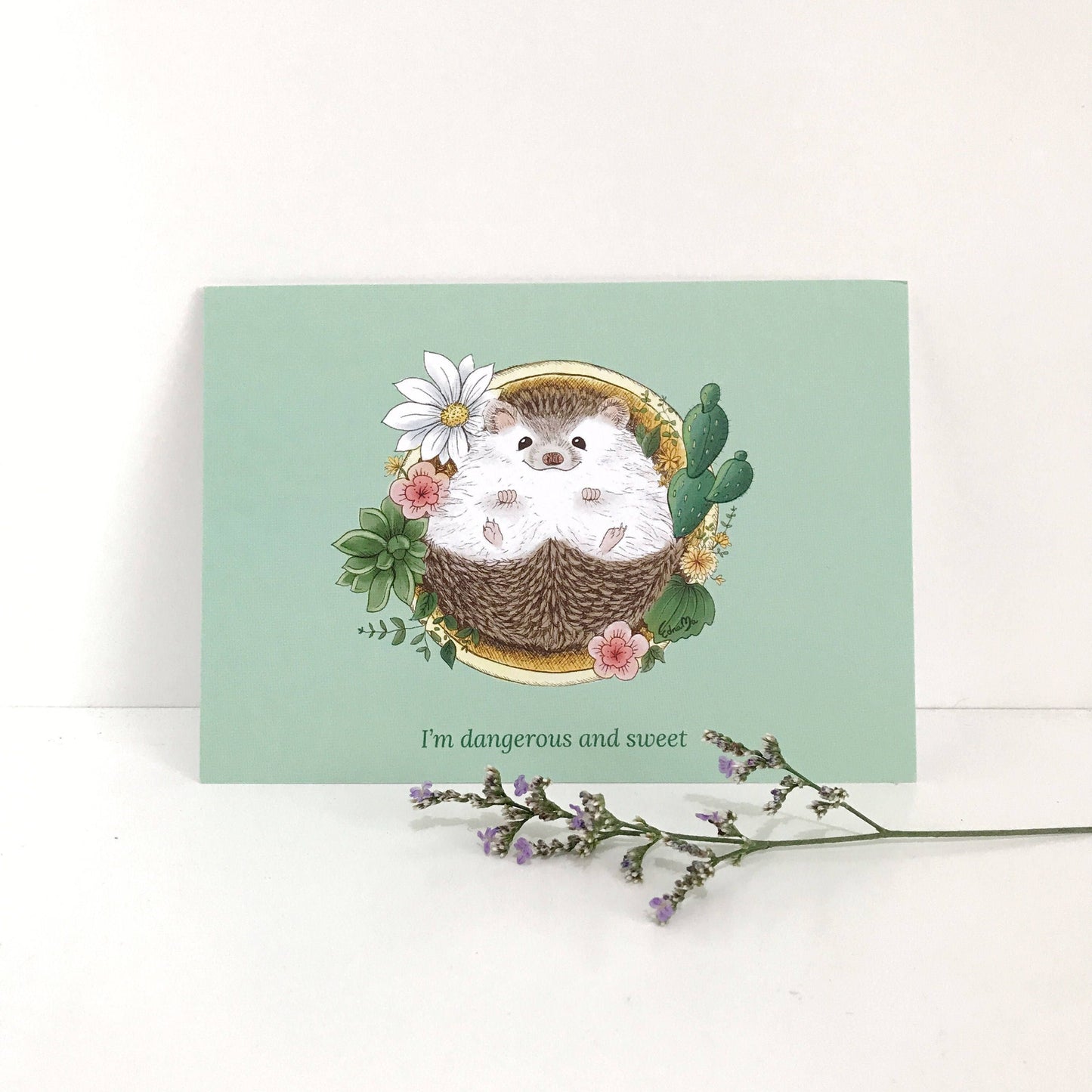 Hedgehog Postcard – I'm Dangerous and Sweet