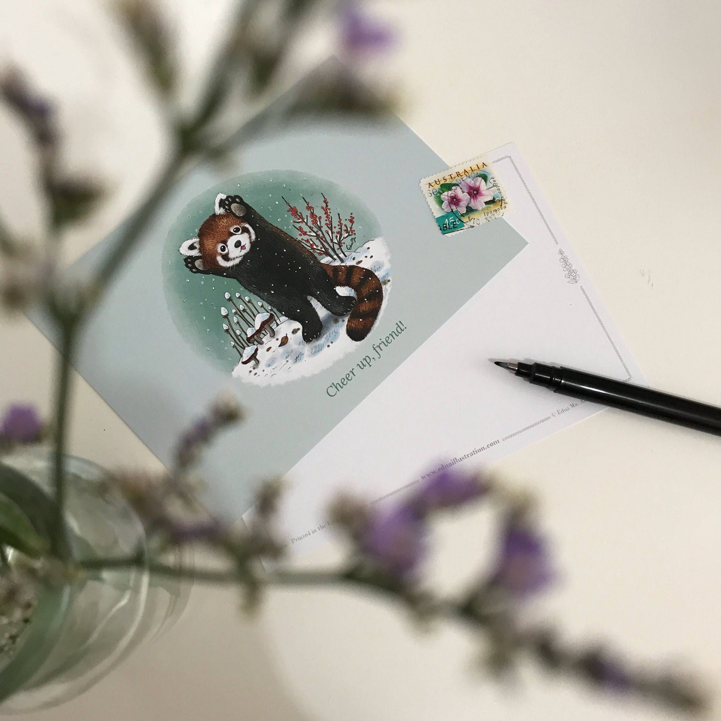 Red Panda Postcard – Cheer Up, Friend!