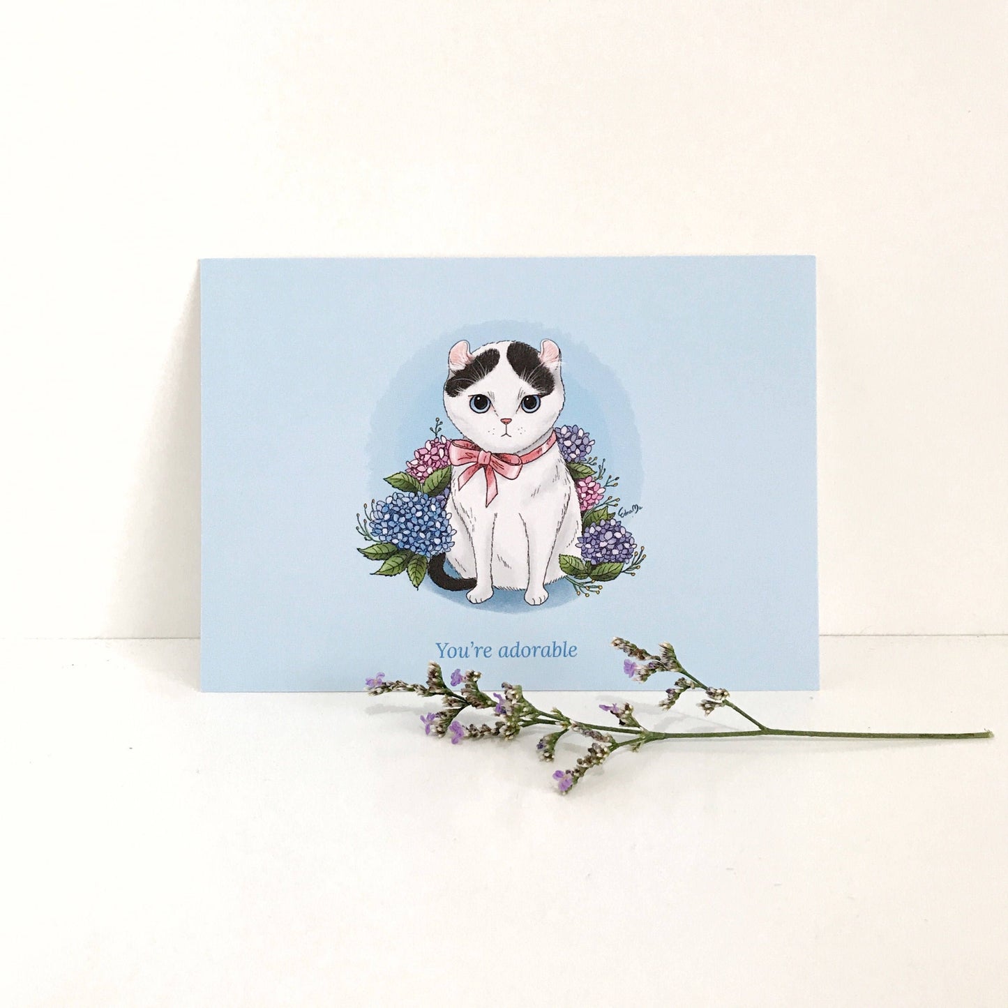 Curly-Ear Cat Postcard - You're Adorable