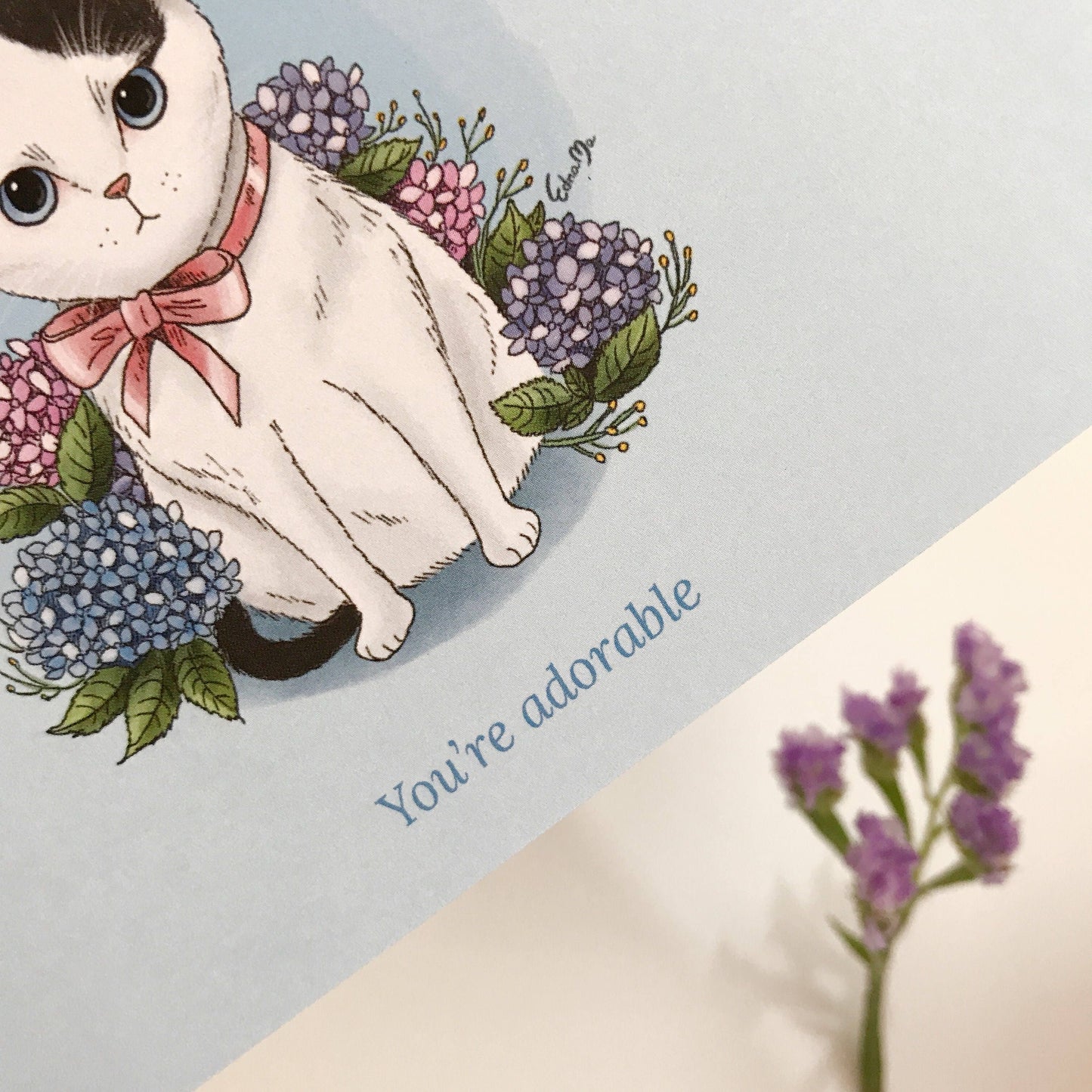 Curly-Ear Cat Postcard - You're Adorable