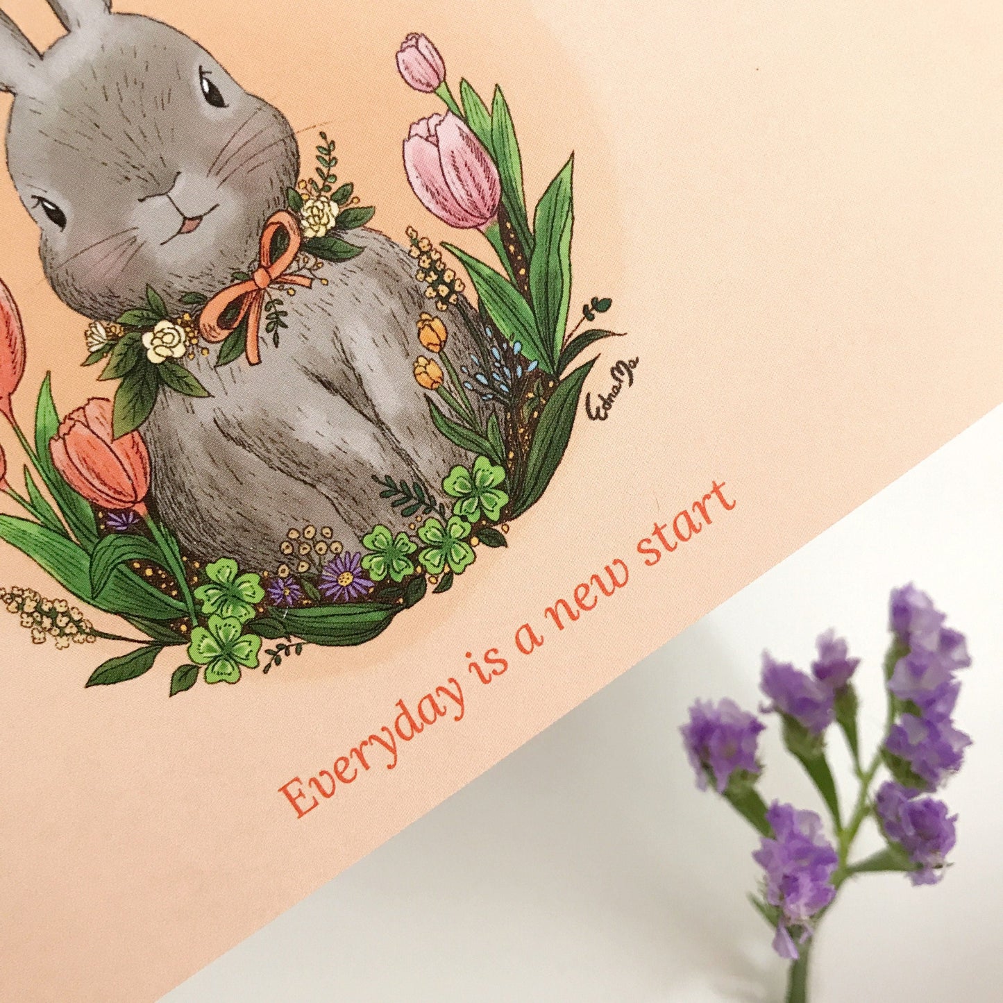 Bunny Postcard - Everyday is a new start