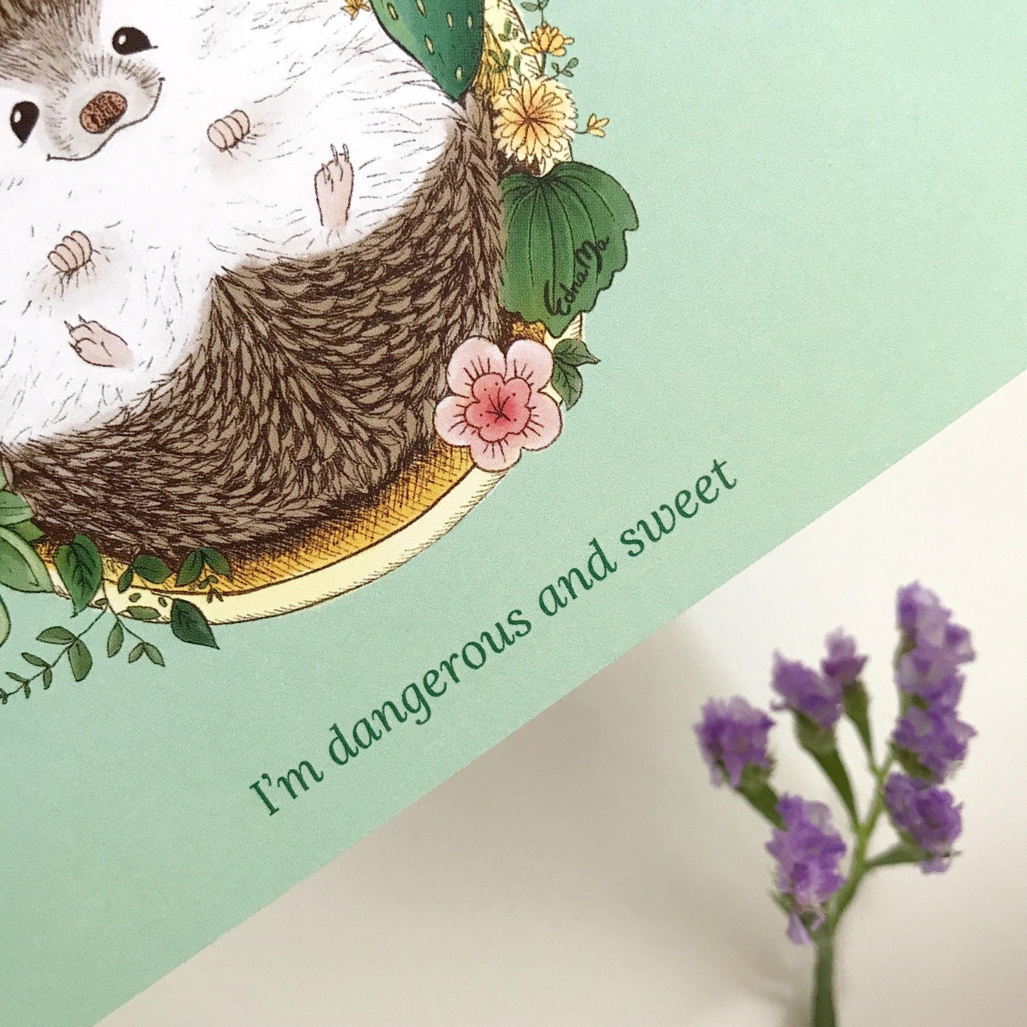 Hedgehog Postcard – I'm Dangerous and Sweet