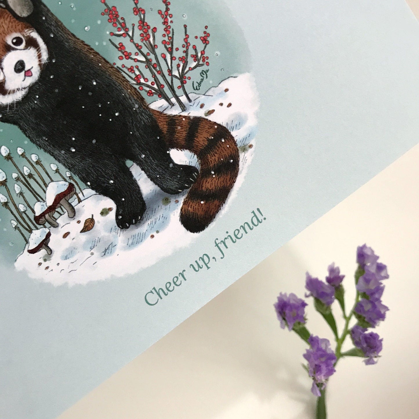 Red Panda Postcard – Cheer Up, Friend!