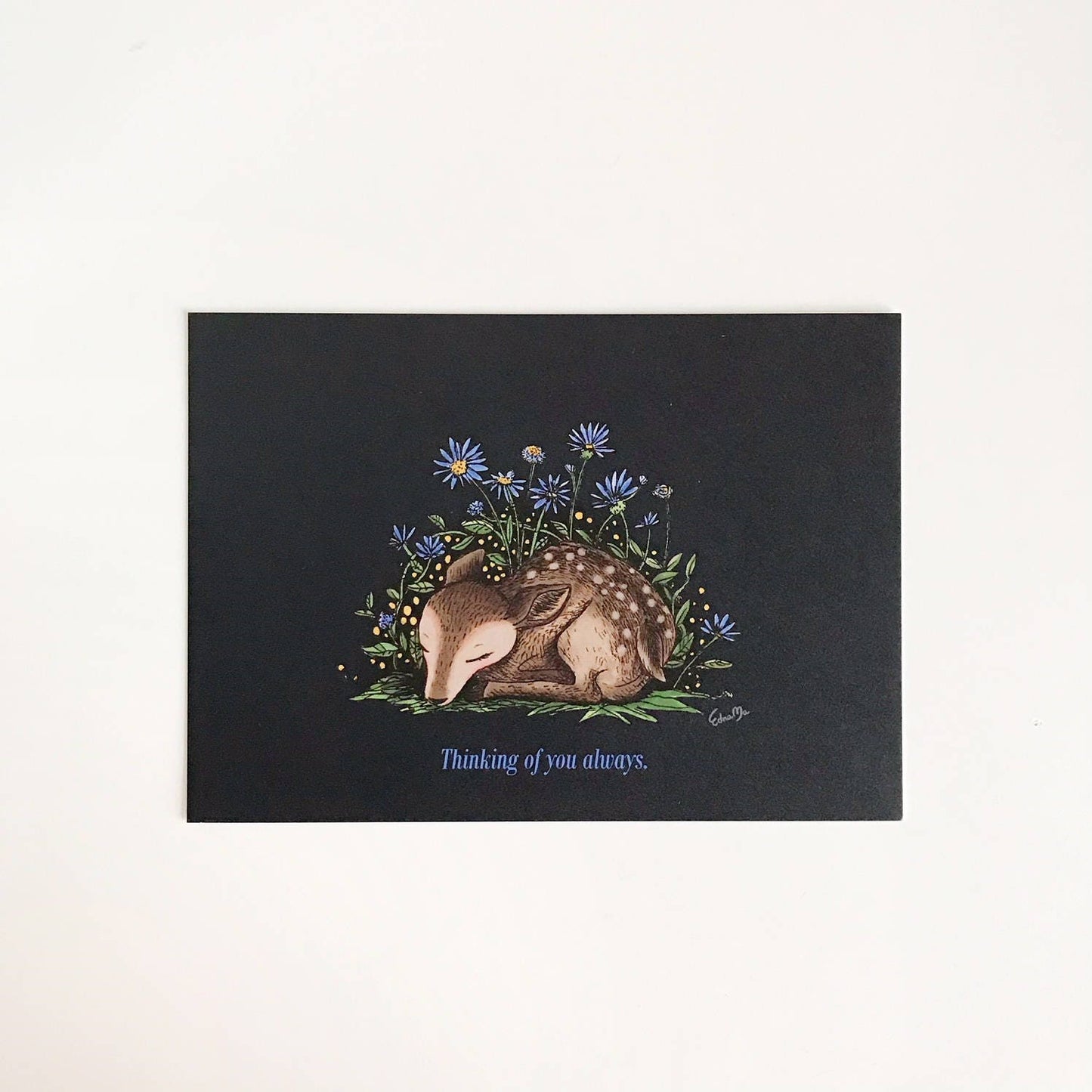 Sleeping Deer Postcard - Thinking of You Always