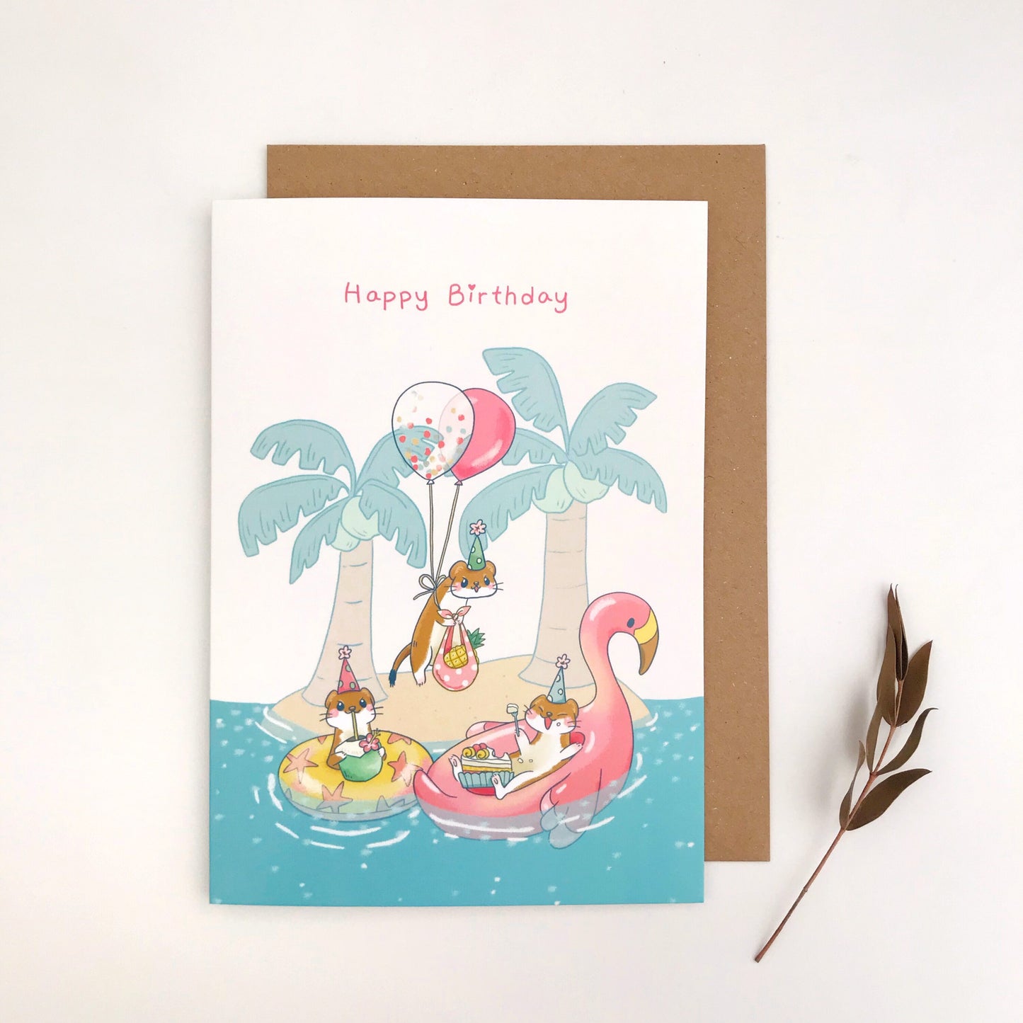 Summer Stoats Birthday Card